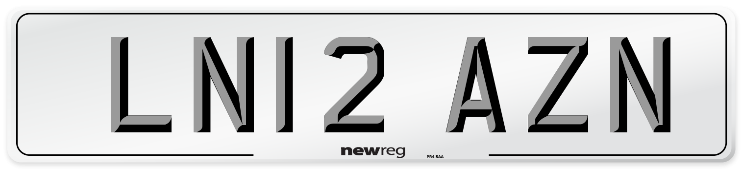 LN12 AZN Number Plate from New Reg